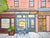 Signed art print featuring a colorful illustration of Congress bar and an adjacent fruit and produce store in Cobble Hill, Brooklyn. Ink illustration of Congress Bar at 208 Court Street in Cobble Hill Brooklyn, featuring the bar’s facade, produce‑market signage, sidewalk seating, by John Tebeau