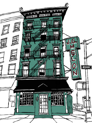 J.G. Melon of New York's Upper East Side, signed art prints