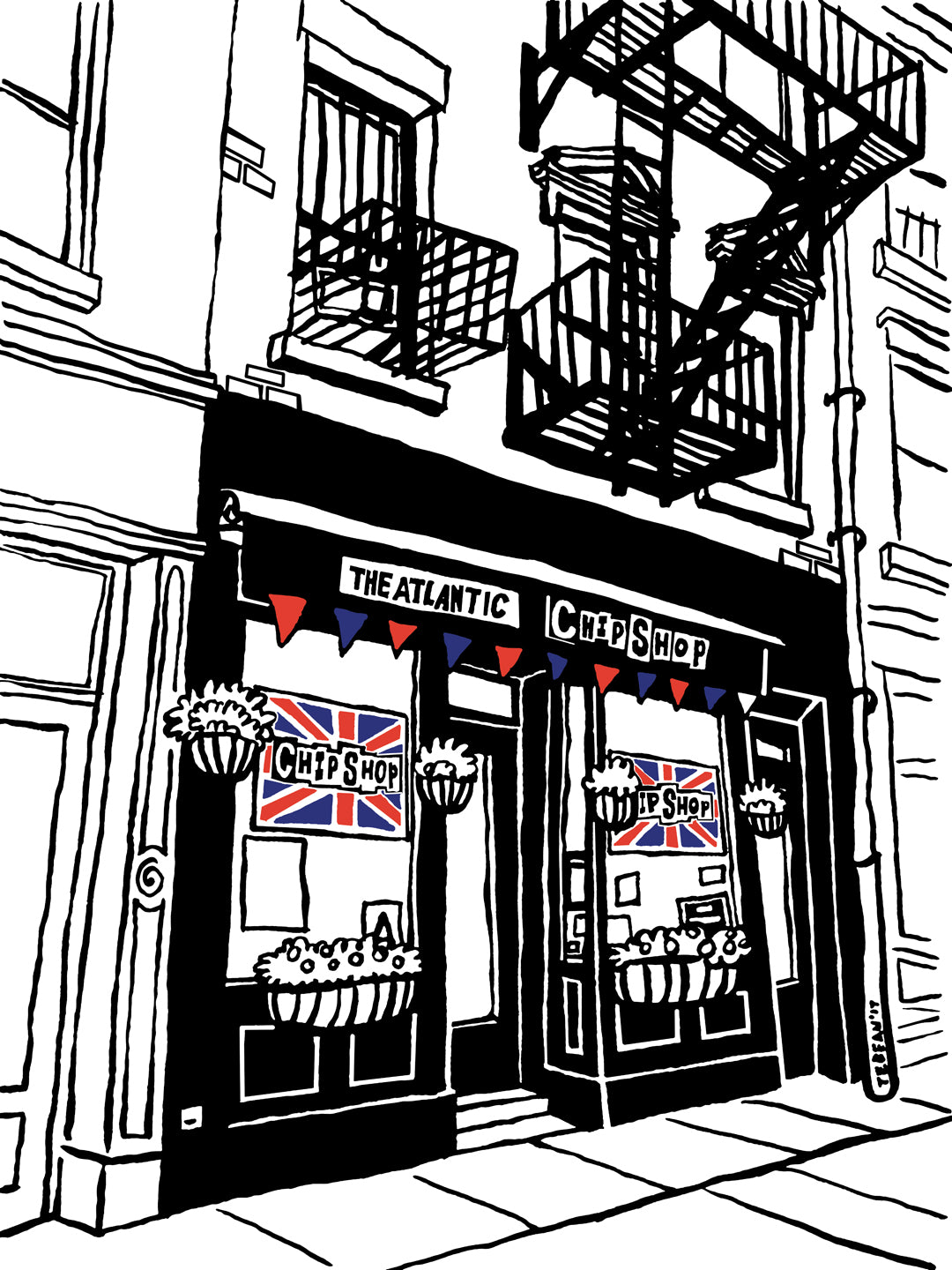 The Atlantic ChipShop of Brooklyn, New York: signed prints. (ships free in the US)