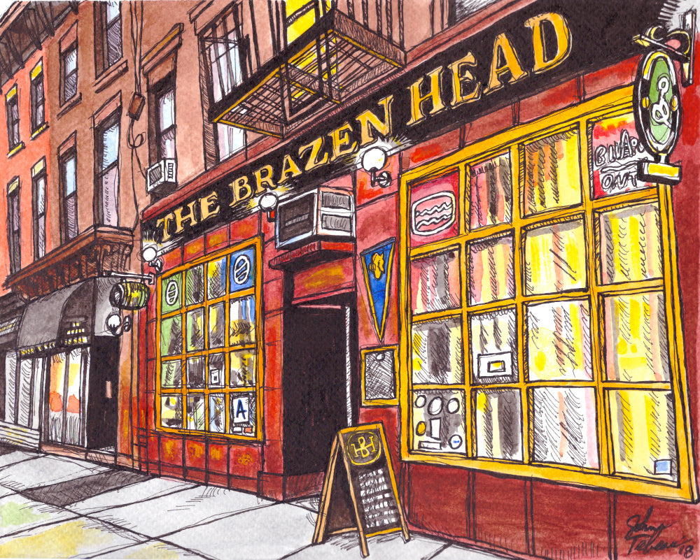 Brazen Head pub of Brooklyn, New York signed prints. (ships free in the US)