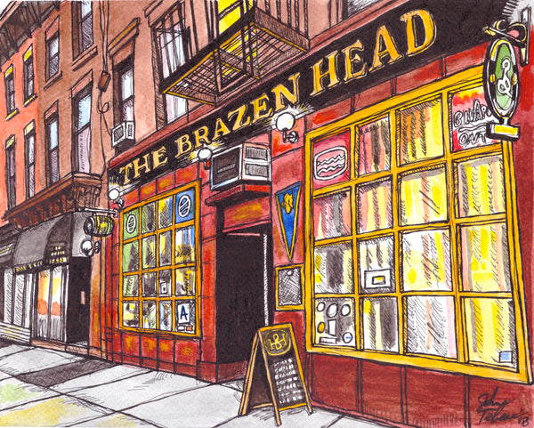Brazen Head pub of Brooklyn, New York signed prints. (ships free in the US)