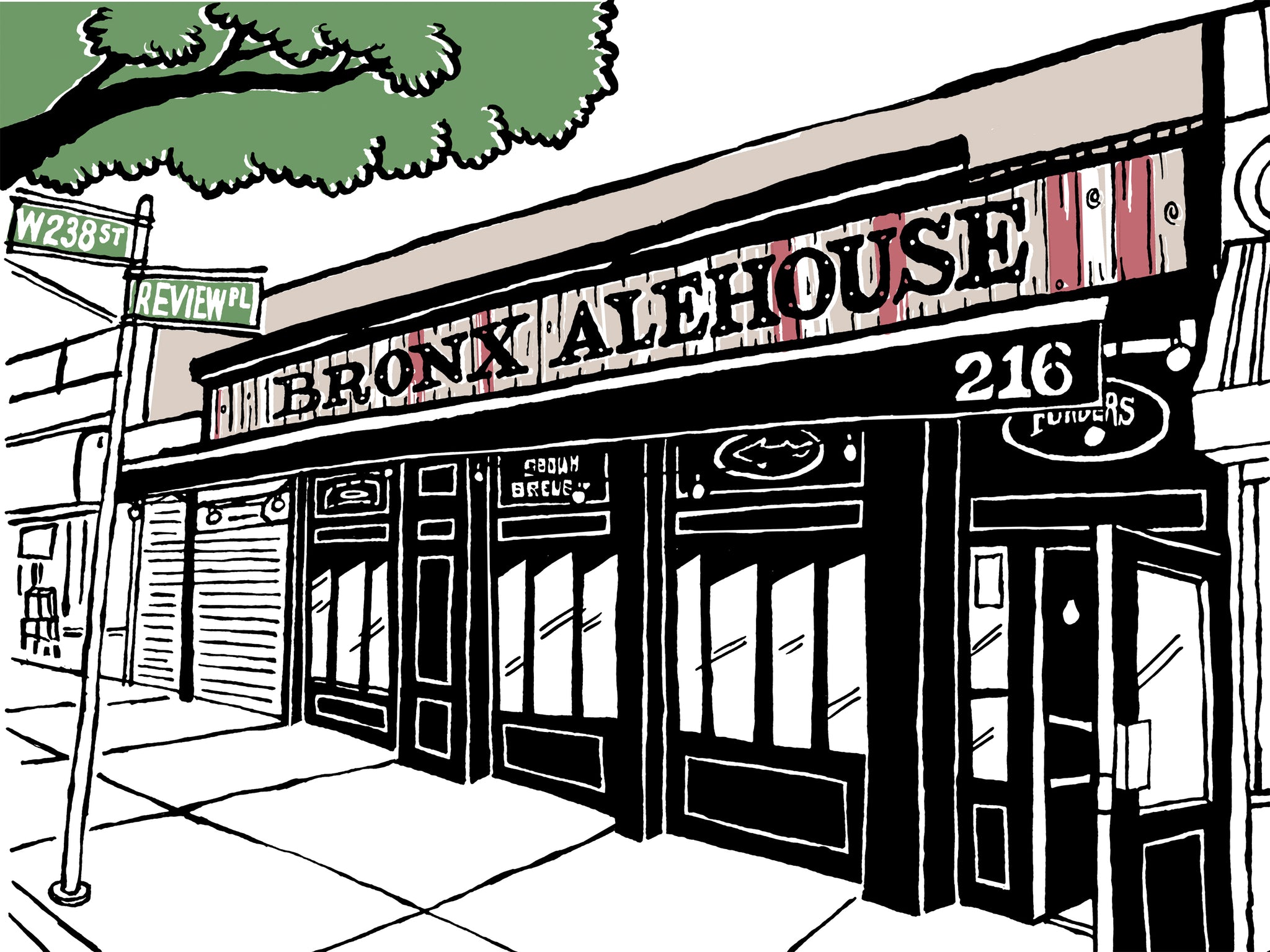 bronx alehouse nyc art by john tebeau