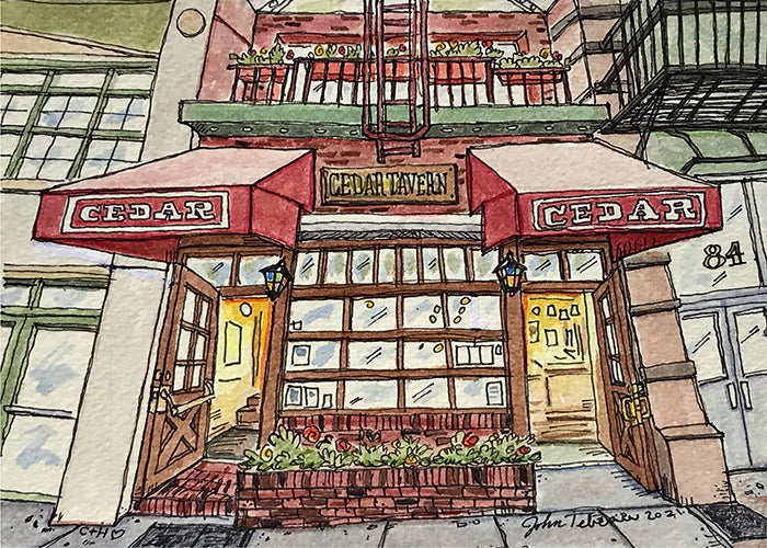 Cedar Tavern of New York, NY signed art prints. (ships free in the US)