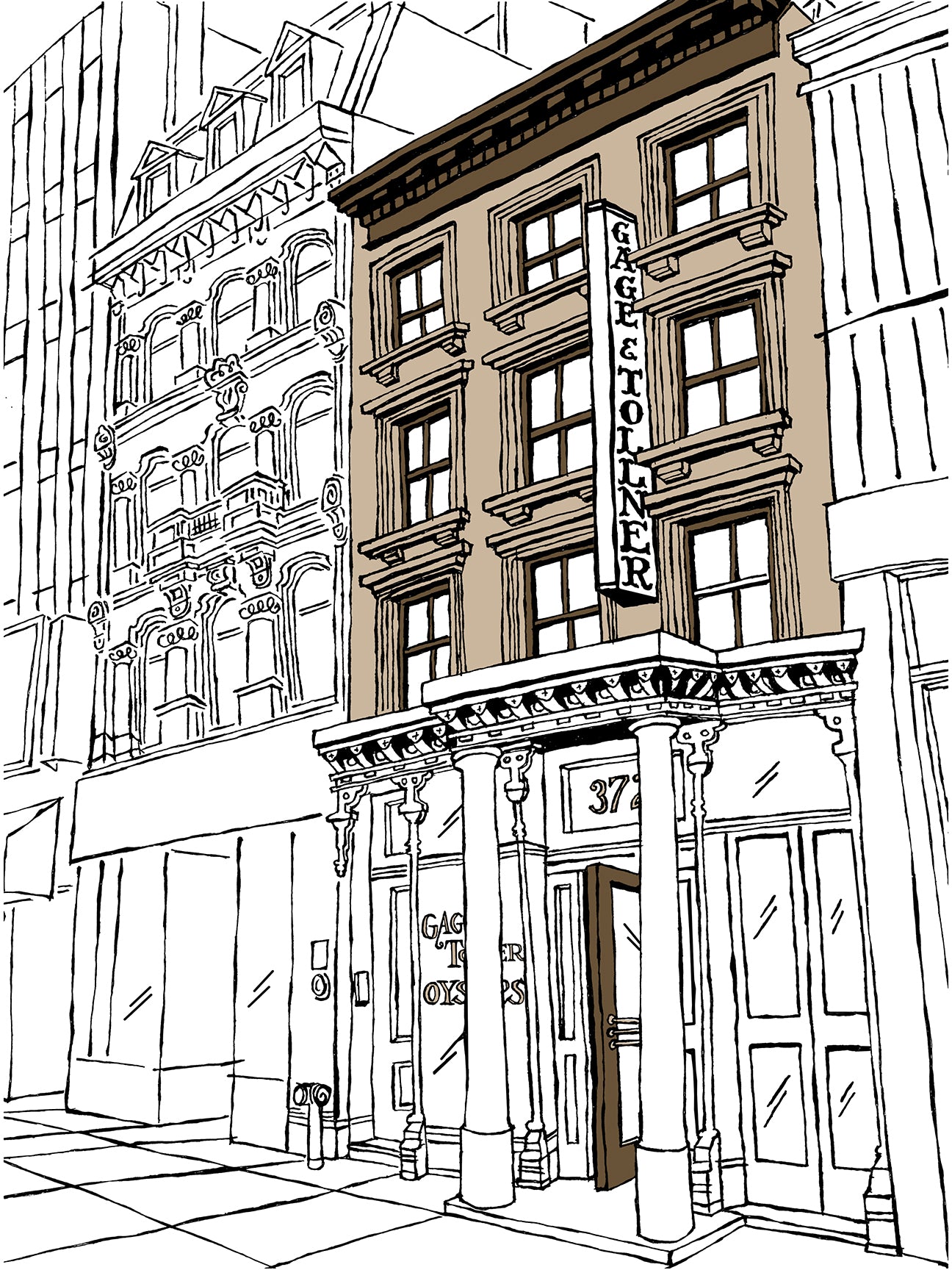 imited‑edition signed print of historic Gage & Tollner on archival paper