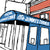 Illustrated art print of Jimmy’s Corner bar in Times Square, Manhattan, featuring the bar’s iconic blue awning and detailed building facade by artist John Tebeau