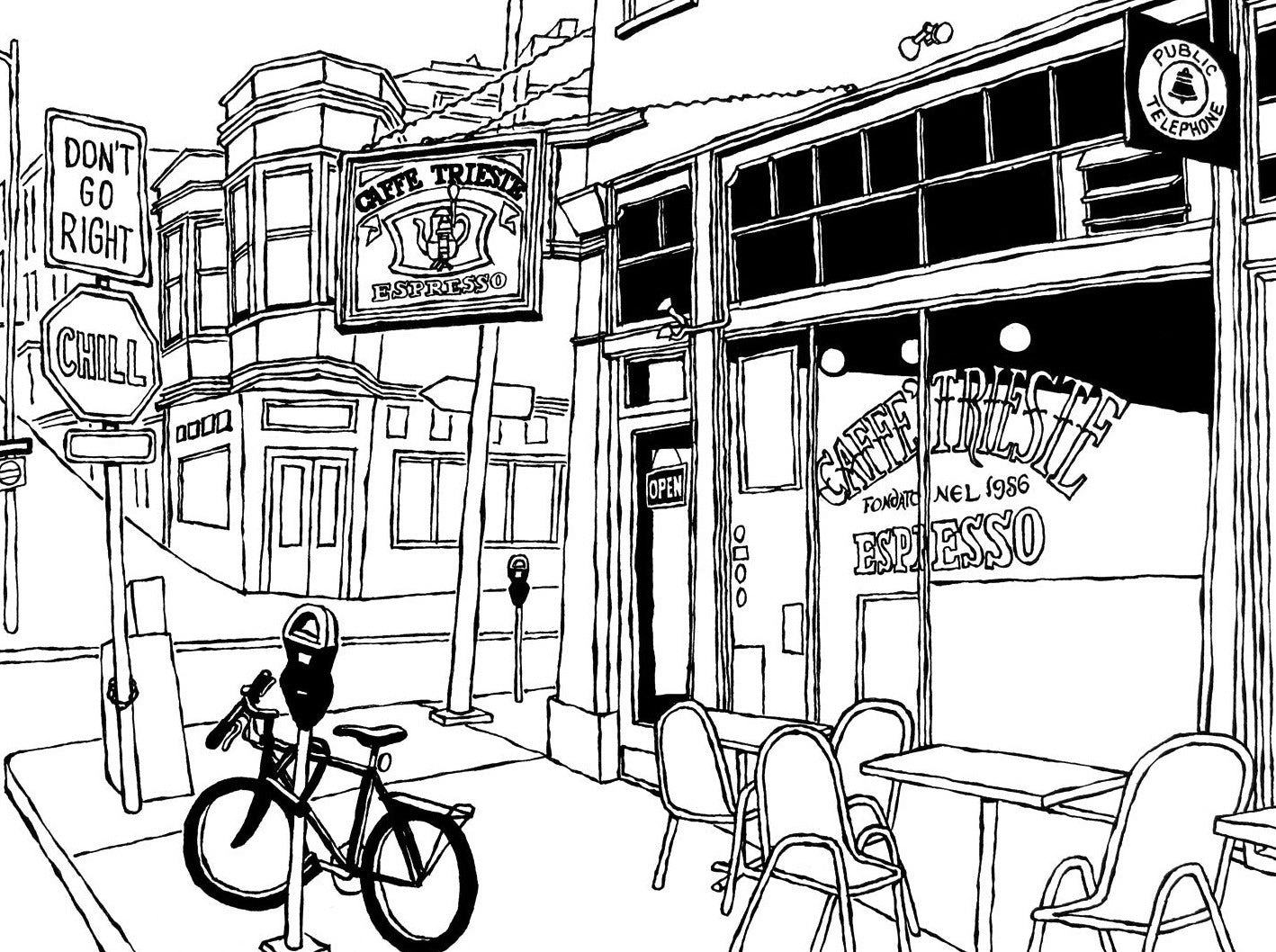 caffe trieste san francisco original art