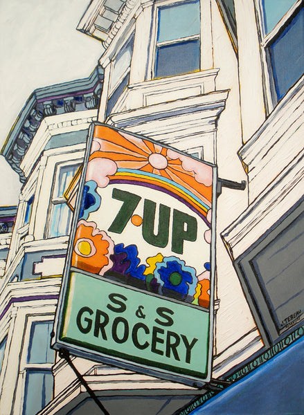 7Up There: Digital 8" by 10" print of a San Francisco classic sign