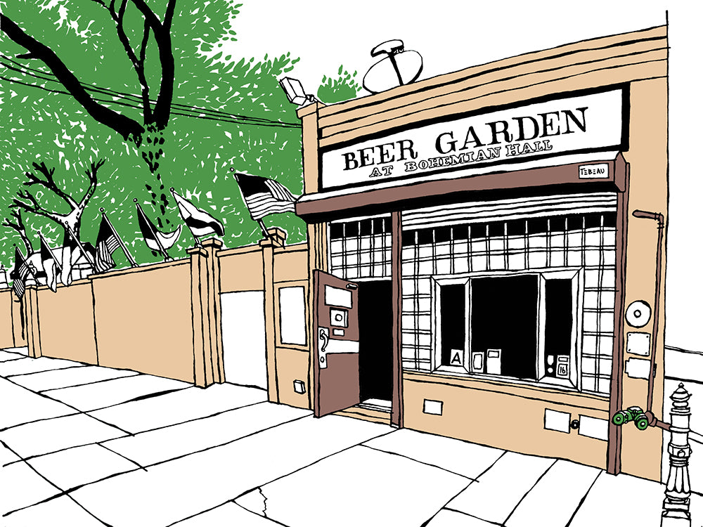 Bohemian Hall & Beer Garden of Queens, New York signed prints. (ships free in the US)