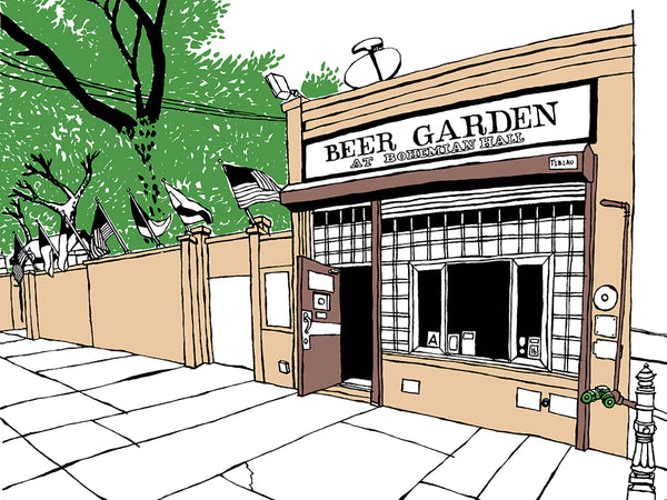 Bohemian Hall & Beer Garden of Queens, New York signed prints. (ships free in the US)