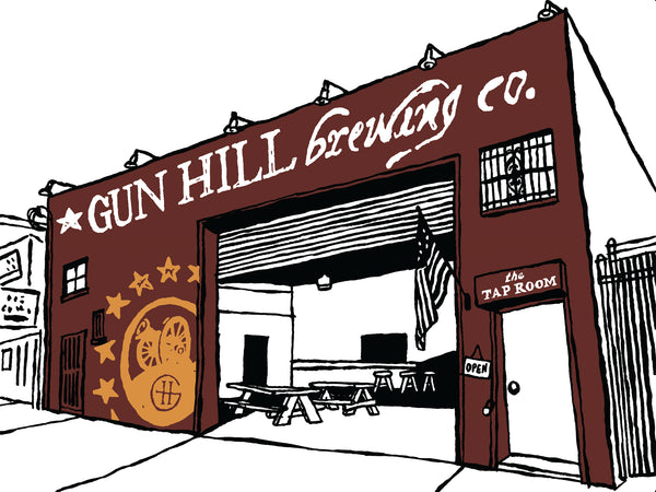 gun hill brewing co. bronx nyc art by john tebeau