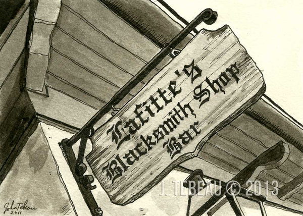 Lafitte's Blacksmith Shop Bar New Orleans painting by John Tebeau of Brooklyn
