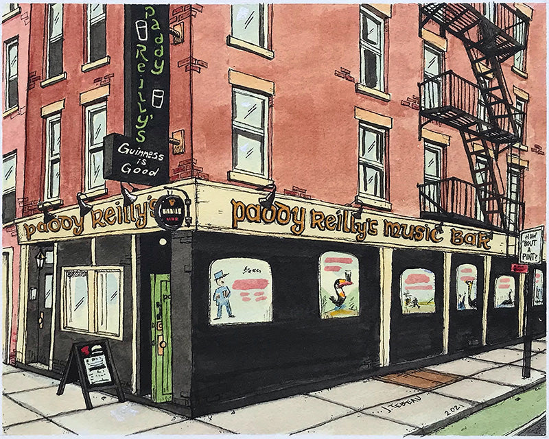 Paddy Reilly's Music Bar of Manhattan NYC signed art prints. (ships free in the US)