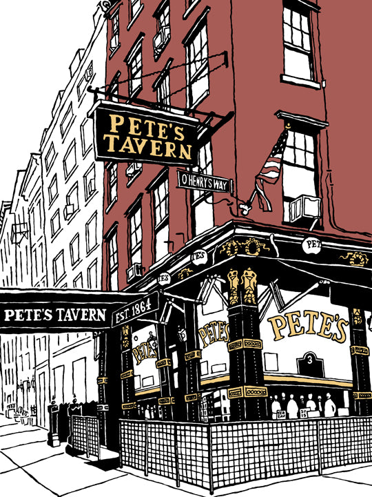 pete's tavern of new york art by john tebeau