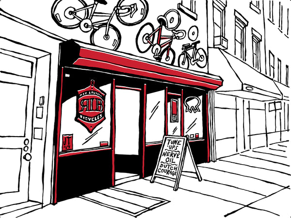 red lantern bicycles brooklyn nyc art by john tebeau