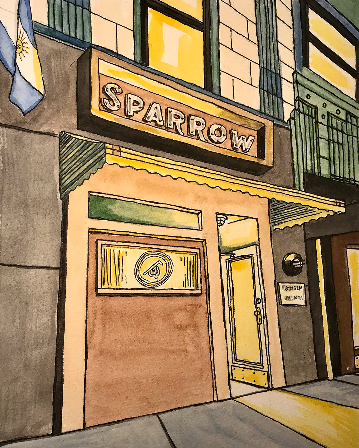 Sparrow, a Chicago cocktail bar, signed art prints. (ships free in the US)