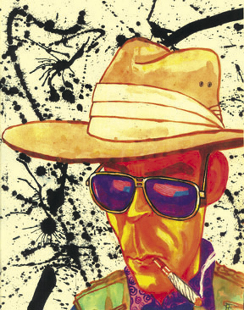 Hunter S. Thompson portrait, signed print of original painting by John Tebeau