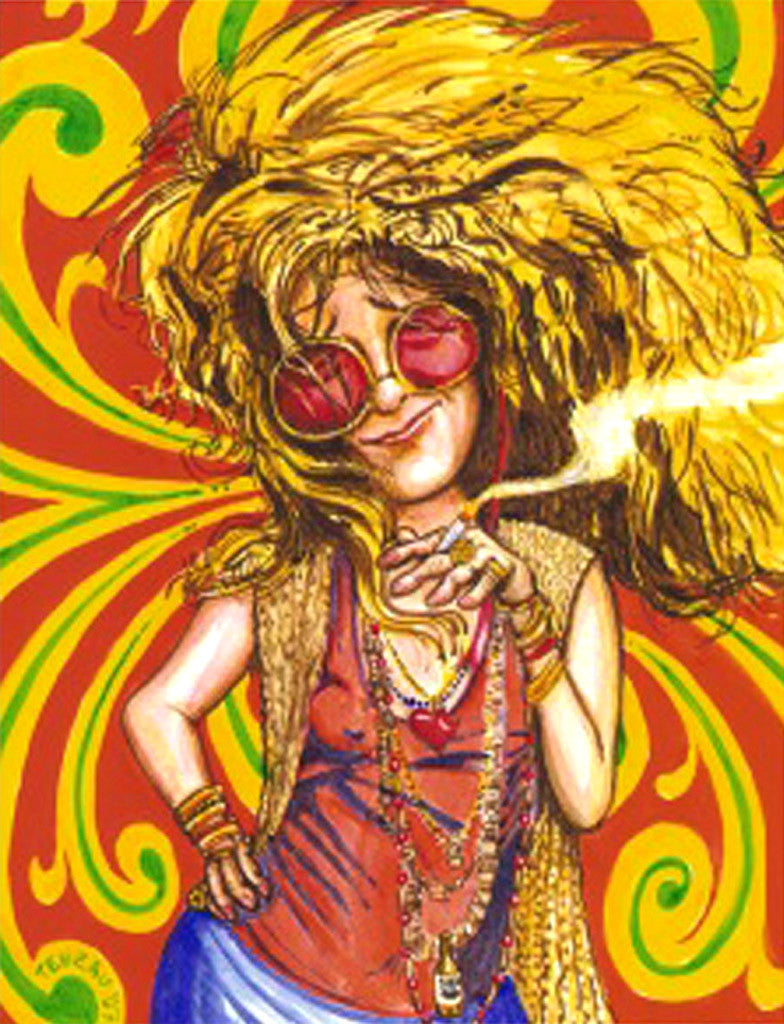 油絵原画　Janis Joplin Janis Joplin portrait painted, original art signed by artist